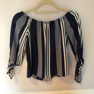 A'Gaci Stripe Off Shoulder Top